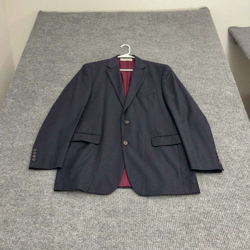 John W Nordstrom Suit Jacket Mens 42R Navy Wool Professional Classic Style